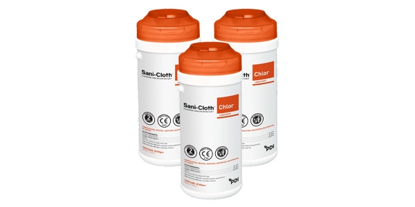 PDI Sani-Cloth® Chlor | 2-in-1 Detergent & Disinfectant | 50 Wipes - Pack of 6