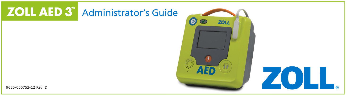 Zoll AED 3 Administrator's Guide banner click to read
