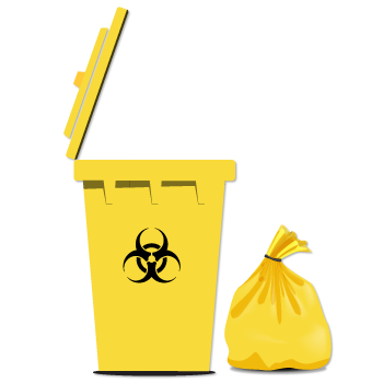 Yellow biohazard bags